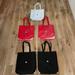 Lululemon Athletica Bags | 5 Large Lululemon Black White Red Reusable Shopping Tote Bags With Snaps 2022 | Color: Black/White | Size: Os