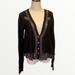 Free People Sweaters | Free People Button Down Cardigan S Black Gray Lace | Color: Black | Size: S