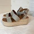 American Eagle Outfitters Shoes | 3” Wedge Heels With Ankle Straps By American Eagle. Size 6. | Color: Tan | Size: 6