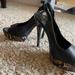 Jessica Simpson Shoes | Jessica Simpson Snake Print Slingback Soft Black Leather 5 Inch Heel Size 7 | Color: Black | Size: 7