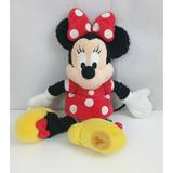 Disney Toys | Disneyland Walt Disney World Minnie Mouse 10" Fuzzy Plush Authentic Stamped | Color: Black/Red | Size: 10"