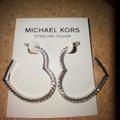Michael Kors Jewelry | Michael Kors Heart Hoop Earrings. | Color: Silver | Size: Medium