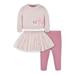 Gerber Baby & Toddler Girl French Terry Top Tulle Tutu & Pull-On Legging 3-Piece Outfit Set Newborn-5T