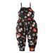 LWXQWDS Toddler Baby Girls Christmas Romper Santa Elk Print Sleeveless Spaghetti Straps Jumpsuit Bodysuit Overalls Pants Black Snowman 2-3 Years