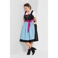 Dirndl SHEEGO "Große Größen" Gr. 54, Normalgrößen, bunt (schwarz, türkis) Damen Kleider Große Größen