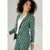Jerseyblazer ANISTON SELECTED, Damen, Gr. 40, grün (dunkelgrün, mint), Jersey, Obermaterial: 60% Polyester, 30% Viskose, 10% Elasthan, gepunktet, gestreift, elegant, figurbetont hüftlang, Langarm, Blazer, mit gestreiften Punkten