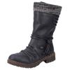 Winterstiefel RIEKER, Damen, Gr. 43, schwarz, Lederimitat, Textil, klassisch, Schuhe, Winterboots, Blockabsatz, TEX-Membran, mit gestricktem Schaftrand
