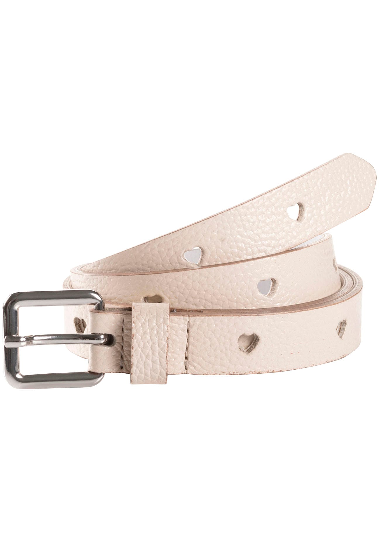 Synthetikgürtel TOM TAILOR "TTPEACH", Damen, Gr. 70, beige (creme), Materialmix, Ausstanzungen, unifarben, Casual,Modisch, Gürtel, 2 cm breiter Kinder Gürtel, Mädchen Image