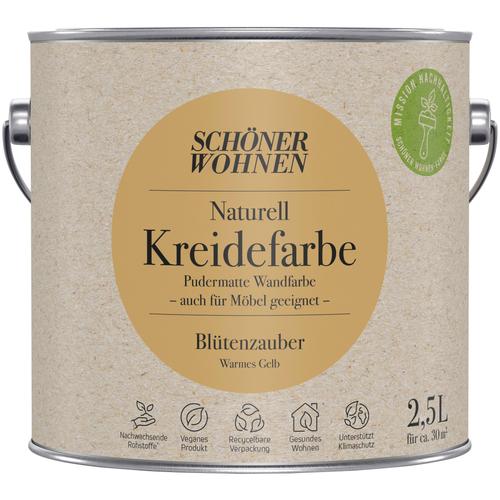 „SCHÖNER WOHNEN-FARBE Wand- und Deckenfarbe „“Naturell Kreidefarbe““ Farben 2,5 Liter, pudermatt, auch für Möbel geeignet, German Brand Award 2023 Gr. 2,5 l 2500 ml, gelb (blütenzauber) Wandfarbe bunt“