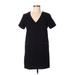 Topshop Casual Dress - Shift: Black Solid Dresses - Women's Size 6