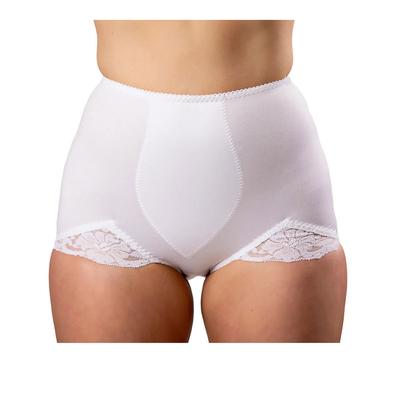 Rago Women's Light Shaping Tummy Control Panty Brief (Size L) White, Nylon,Spandex
