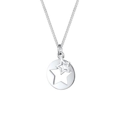 Elli - Sterne Astro Münze Cut Out 925 Sterling Silber Ketten 1 ct Damen Image