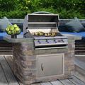 Cal Flame 1 -Piece 4-Burner Liquid Propane BBQ Grill Islands Stone in Gray | 38 H x 70.75 W x 27 D in | Wayfair 22-LBK601-RK