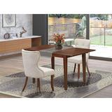 East West Furniture 2 - Person Butterfly Leaf Solid Wood Breakfast Nook Dining Set Wood/Upholstered in Brown | 30 H in | Wayfair PSSI3-MAH-35