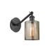 Beachcrest Home™ Shauna 1 - Light Dimmable Armed Sconce Glass/Metal in Black | 11.38 H x 5.3 W x 11.88 D in | Wayfair
