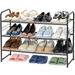 Rebrilliant Shoes Rack Shelf for Closet Stackable Shoe Storage Organizer, Wire Grid, 3-Tier in Brown | 23.7 H x 32.3 W x 11.9 D in | Wayfair