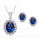 Vienkim-Parure de bijoux en cristal bleu argent ensemble de bijoux de luxe vintage fête goutte