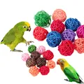 Jouets pour oiseaux pour animaux de compagnie jouets à mâcher oiseau balle en rotin jouet pour