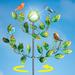 Solar Bird and Leaves 2 Tier Wind Spinner Garden Stake