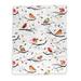 Ninola Design Birds Tree Branches Red Made To Order Throw Blanket