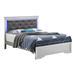 LYKE Home Luna LED Headboard Silver Champagne Bed