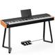 UMOMO UMP-713 88 Key Weighted Keyboard Piano with Thick Triangular Metal Stand Beginner Digital Piano Full Size Heavy Hammer Weighted Action Electric Piano Keyboard with Bluetooth & MIDI Black