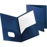 Oxford-2PK Poly Twin-Pocket Folder 100-Sheet Capacity 11 X 8.5 Opaque Dark Blue