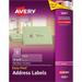 Avery Address Labels - Sure Feed Permanent Adhesive - 1 Width x 4 1/8 Length - Rectangle - Laser Inkjet - Clear - 20 / Sheet - 1000 / Box