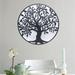 OUKANING 38.9 inch Metal Tree of Life Wall Decor Round Plaque Hanging