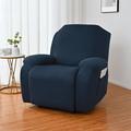 CUH Washable Slipcover Recliner Armchair Cover Plain Couch Cover Stretch Furniture Protector Navy Blue 2 Seat