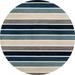 Art Carpet 25627 5 ft. Troy Collection Mainline Woven Round Area Rug Blue