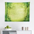 Bamboo Print Tapestry Oriental Exotic Bamboo Trees in The Rainforest Horizontal Jungle Stalk Nature View Fabric Wall Hanging Decor for Bedroom Living Room Dorm 2 Sizes Green by Ambesonne