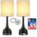 2 Pack Touch Lamps for Bedroom with Dual USB Ports- Bedside Lamps with USB Port