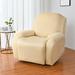 Goory Elastic Couch Cover Recliner Armchair Cover Plain Stretch Slipcover Solid Color Sofa Covers Furniture Protector Beige 3 Seat