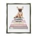 Stupell Industries Watercolor High Fashion Bookstack French Bulldog Luster Gray Framed Floating Canvas Wall Art 24x30 by Amanda Greenwood