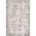 nuLOOM Jasmine Distressed Vintage Medallion Bordered Accent Rug 3 x 5 Peach