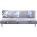 HANNA Armless Stretch Sofa Cover Chair Cover Futon Cover Anti-slip Sofa Bed Foldable Print Pattern Suitable for 2-3 Seats (Elephant)