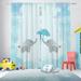3S Brother s Umbrella Elephants 100% Blackout Curtains for Kids Bedroom Thermal Insulated Noise Reducing Home DÃ©cor Printed Window Curtains Set of 2 Panels - Made in Turkey Each(52 Wx108 L)