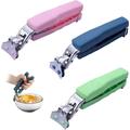 Non Slip Kitchen Bowl Clip Kitchen Metal Tongs Pliers Cooking Hot Dish Clip Multifunctional Bowl Gripper Kitchen Anti-scalding Tool Clip Stainless Steel Anti-hot Clamp Silica(3 pcs pink blue green)