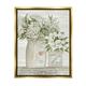 Stupell Industries Alluring White Florals Classic Country Ceramic Jars Metallic Gold Framed Floating Canvas Wall Art 16x20 by Cindy Jacobs