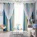 Star Curtains Stars Blackout Curtains for Kids Girls Bedroom Living Room Colorful Double Layer Star Window Curtains 1 Panel (53W x63L Blue)