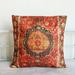 Happy Date Retro Floral Mandala Compass Medallion Bohemian Pillow Covers Double-Sides Boho Decor Hippie Throw Pillows Decorative for Sofa Couch Pillow Case 18 X 18 Inch