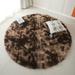 Soft & Plush Modern Area Rug Circle Rug for Bedroom Fluffy Carpet for Kids Room 72.05x72.05 inches Brown
