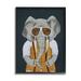 Stupell Industries Charming Elephant Wearing Sunglasses Yellow Vest Cute Painting 16 x 20 Design by Coco de Paris