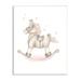 Stupell Industries Pink Rocking Horse Kids Nursery Toy Illustration Graphic Art Unframed Art Print Wall Art Design by Studio Q