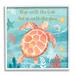 Stupell Industries Go With The Flow Sea Turtle Uplifting Message Graphic Art White Framed Art Print Wall Art Design by Sharon Lee