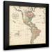 Conrad Mannert 12x12 Black Modern Framed Museum Art Print Titled - Map of North America and South America 1796