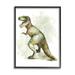 Stupell Industries Green T-Rex Dinosaur Ancient Reptile Roar Graphic Art Black Framed Art Print Wall Art 16x20 by Ziwei Li