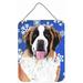 Saint Bernard Winter Snowflakes Holiday Aluminium Metal Wall Or Door Hanging Prints