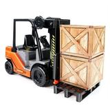 1:22 Scale Lnertial Forklift Friction Fork Lift with Pallet Cargo Warehouse Truck Vehicle Model Toy Forklift for Kids